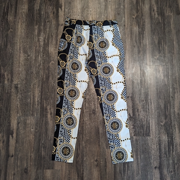 Unisex sz. M funky print black/white pants - Picture 9 of 9